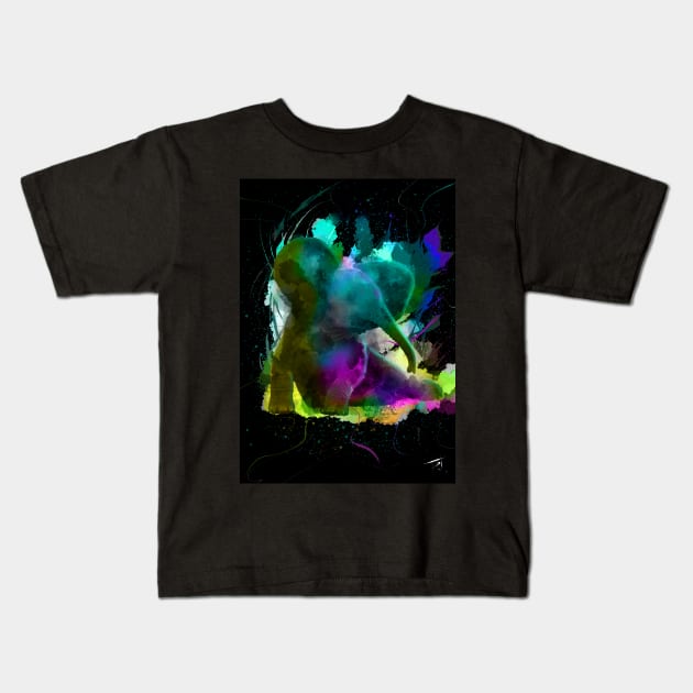 Multicolored elephant Kids T-Shirt by Panthox